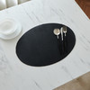 [现代住宅] 新款  柔软触感皮革椭圆形餐桌垫 黑色JPY带授权招加盟代理 商品缩略图1