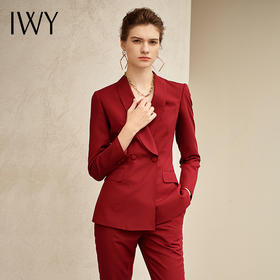 IWY/红色长袖西装九分裤套装203117C1+P1