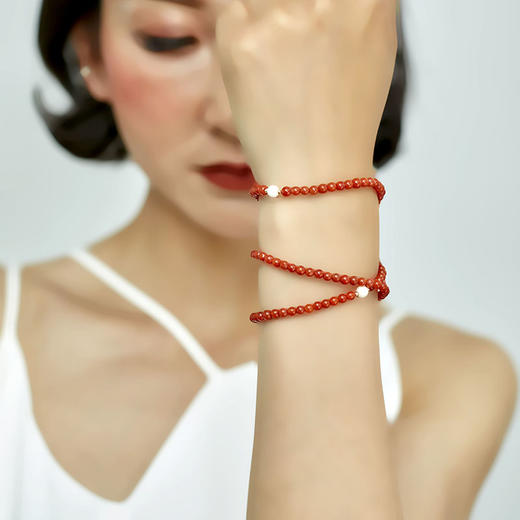 醍醐 南红玛瑙 猛犸象牙 手串 三圈 商品图2