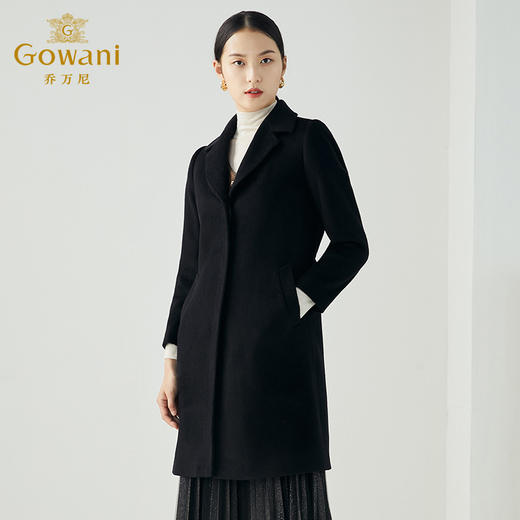 【绵羊毛】【两色可选】乔万尼秋冬时尚翻领上午休闲设计澳毛绒抗寒保暖优雅大衣ES4A410 商品图3