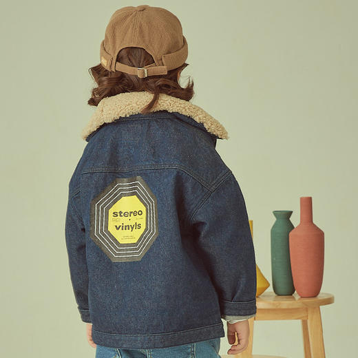 KIDIKIDI [Stereo Vinyls Kids] 儿童牛仔夹克 加厚羊羔绒夹克JPY带授权招加盟代理 商品图0
