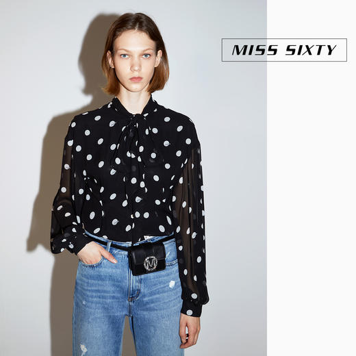 Miss Sixty波点系带真丝上衣长袖衬衫女601XJ0670000 商品图0