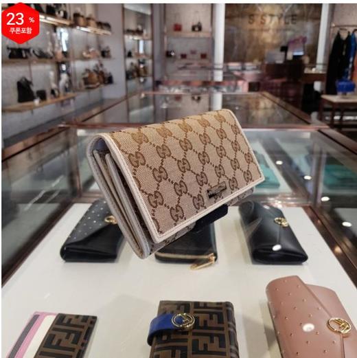 奥莱Gucci 帆布金属条徽标长款钱包（象牙色）244946 KY9IG 977JPY带授权招加盟代理 商品图3