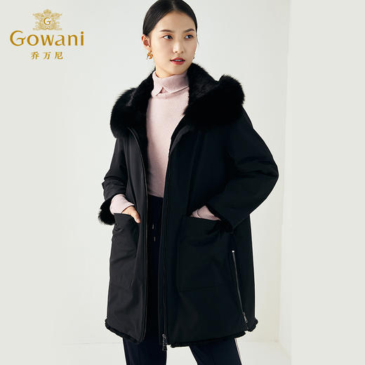 乔万尼秋冬商务雅致风重磅狐狸毛保暖抗寒尼克服派克服ES4N399 商品图1