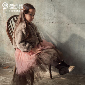 【云优选】pureshare 蓬纱馆 | BIMBO BIMBA 女童儿童筒靴新款秋冬季亮片黑色保暖加绒筒靴可爱-亮片保暖筒靴 