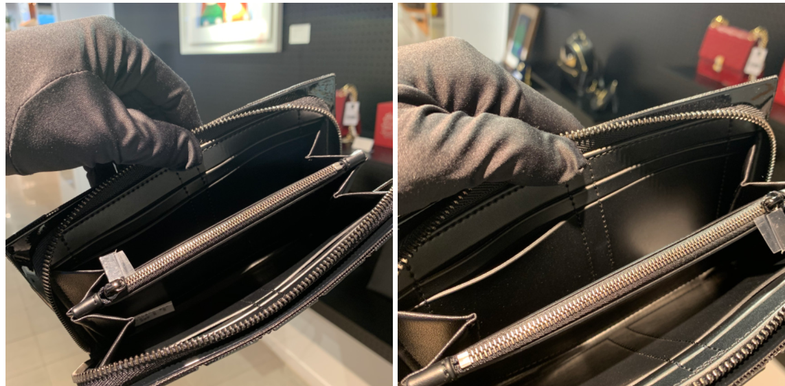 奥莱baobao光泽黑色长钱包bb88ag77215