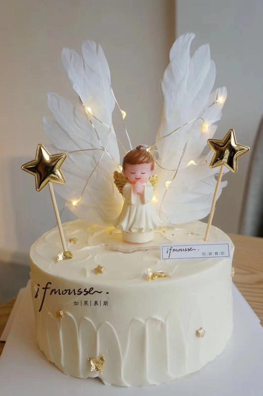 「男孩」白色翅膀天使蜡烛 商品图0
