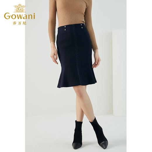 乔万尼小香风精致淑女鱼尾设计精纺羊毛品质高级感半身裙ES4D453 商品图2