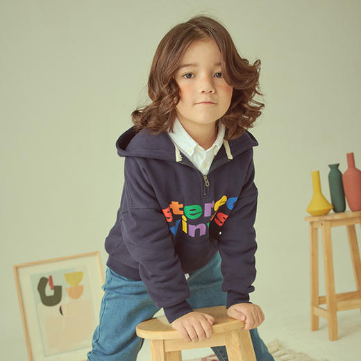 KIDIKIDI [Stereo Vinyls Kids] 儿童拉链连帽卫衣 中性休闲JPY带授权招加盟代理 商品图0