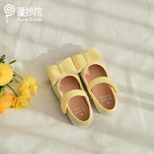 pureshare 女童单鞋豆豆鞋新款蝴蝶结软底可爱淑女大童鞋- 法式蝴蝶结淑女鞋 商品图0