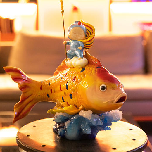 稀奇艺术瞿广慈限量桌面雕塑好运锦鲤创意艺术品客厅收藏摆件