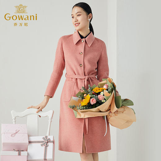 【羊绒】乔万尼新品冬季羊绒设计收腰显瘦保暖羊绒羊毛大衣ES4A346 商品图1