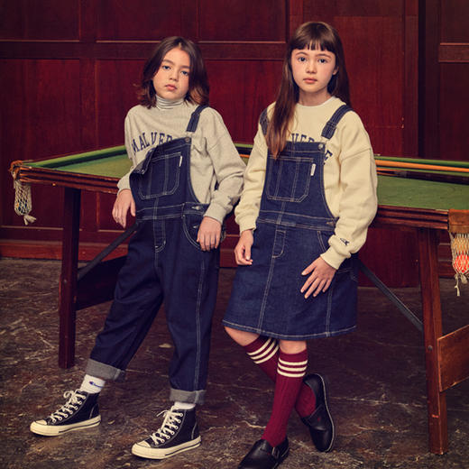 KIDIKIDI [杰出儿童] 儿童 牛仔背带裤 中性休闲裤 韩版牛仔裤JPY带授权招加盟代理 商品图0