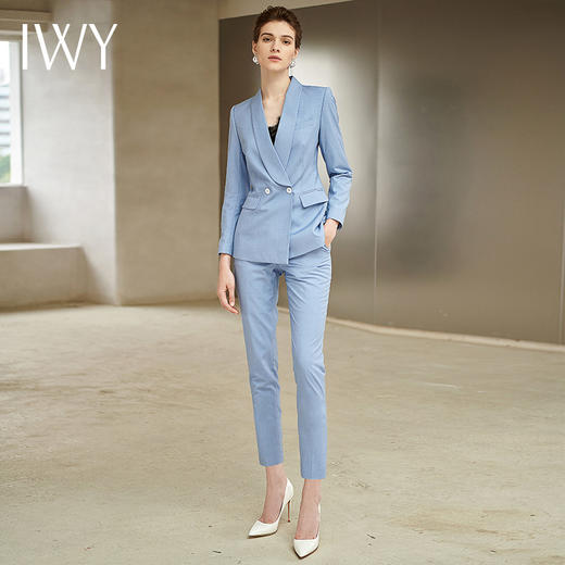 IWY/蓝色长袖西装长裤套装203135C1+P1 商品图0