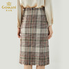 乔万尼秋冬100羊毛保暖显瘦英伦格纹精致干练直筒半身裙ES4D431 商品缩略图3