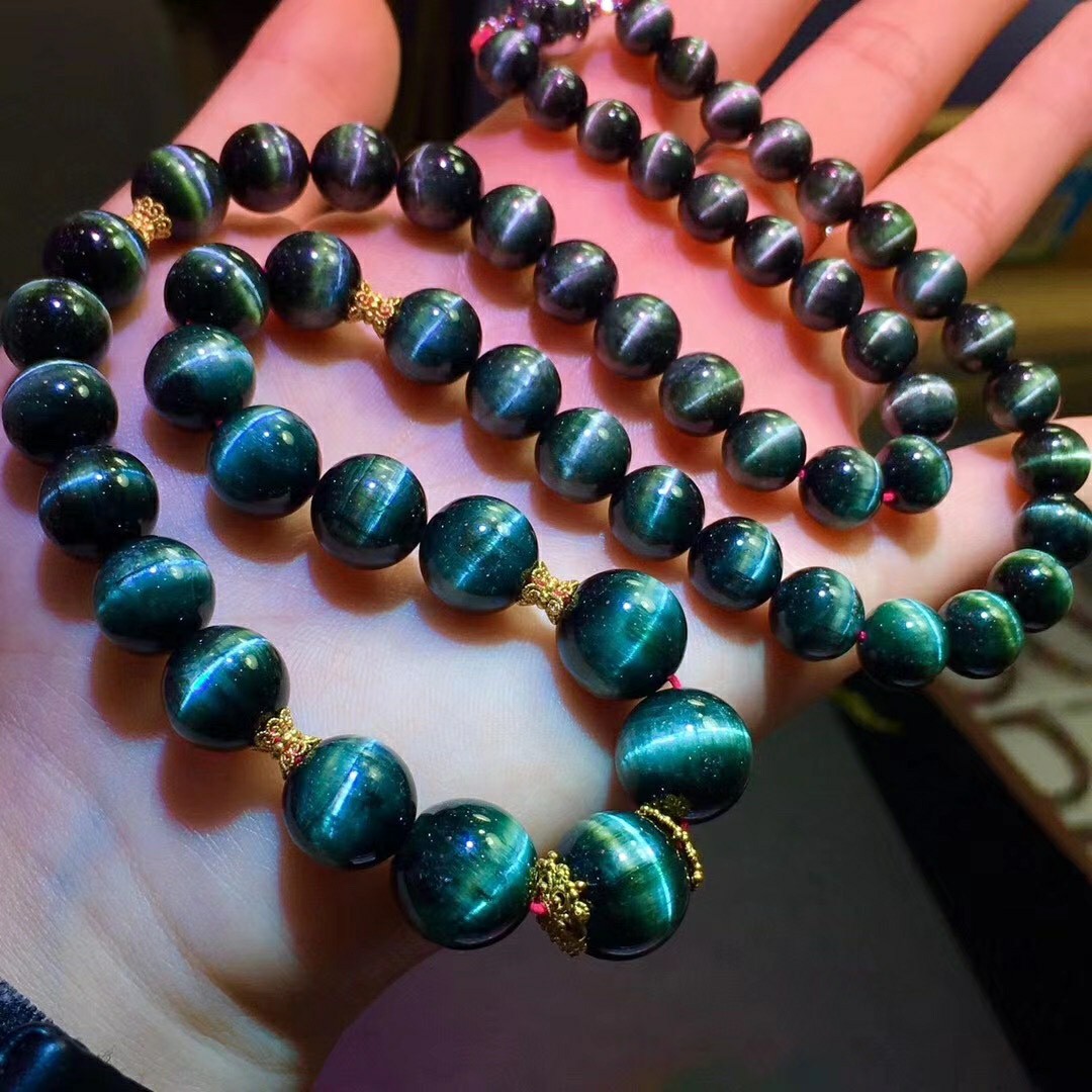 821g713mm蓝绿碧玺猫眼塔链