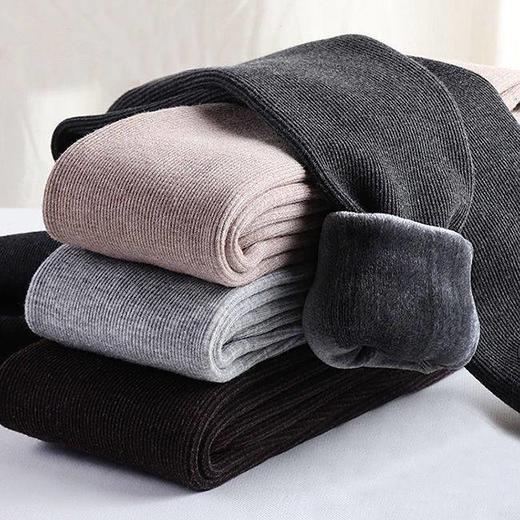 【打底裤+帽子+保暖内衣】【暖冬大礼包】竖条螺纹加绒加厚打底裤内裤女外穿秋冬季韩版高腰显瘦学生一体保暖裤打底裤帽子冬季糖果色套头毛线帽 糖果色竖条纹针织帽无缝小熊套装保暖内衣女螺纹棉纯色美体修身家居 商品图5