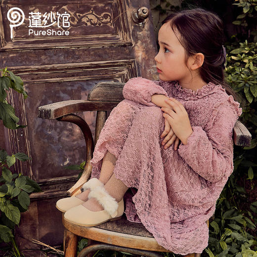 pureshare 女童皮鞋新款可爱绒面豆豆鞋软底公主鞋儿童单鞋-可爱绒面豆豆鞋 商品图1