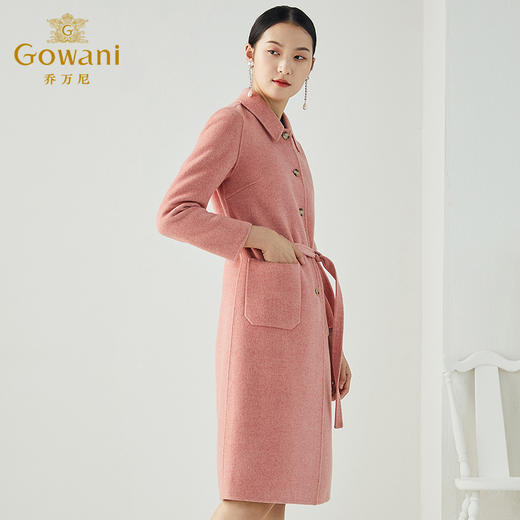 【羊绒】乔万尼新品冬季羊绒设计收腰显瘦保暖羊绒羊毛大衣ES4A346 商品图3