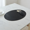 [现代住宅] 新款  柔软触感皮革椭圆形餐桌垫 黑色JPY带授权招加盟代理 商品缩略图0