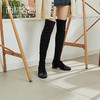 西村名物2020冬季新款长筒靴女低跟纯色牛皮长筒裸靴过膝靴T20DI41231 商品缩略图0