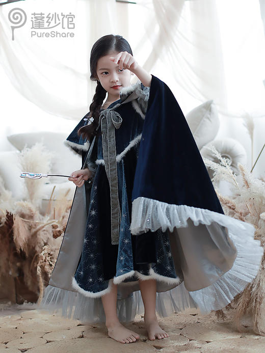 【云优选 】 pureshare 艾莎公主裙冰雪奇缘女童宝宝连衣裙秋冬装圣诞礼服生日-冰雪礼服裙 商品图1