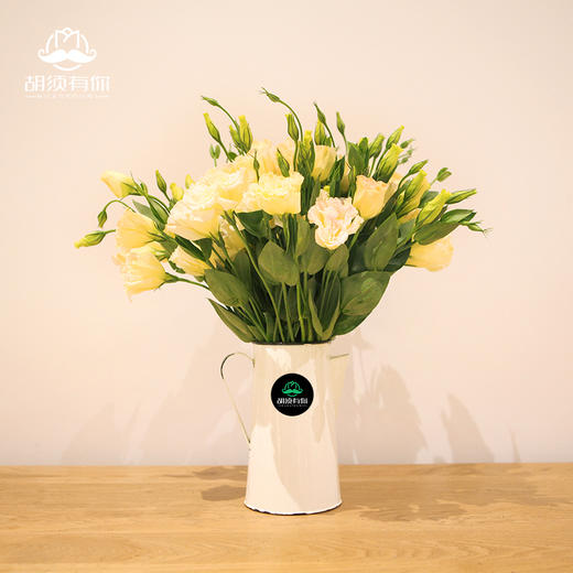 胡须有你香槟色洋桔梗花束10 15个花头生活鲜花 鬍鬚有你鲜花旗舰店