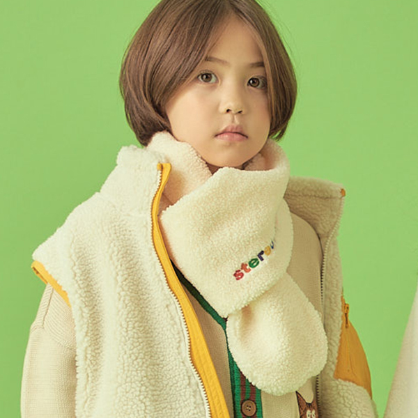 KIDIKIDI [Stereo Vinyls Kids] 儿童彩虹立体刺绣围巾羊羔绒围巾JPY带授权招加盟代理
