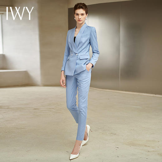 IWY/蓝色长袖西装长裤套装203135C1+P1 商品图2