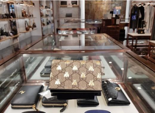 奥莱GG Supreme蜜蜂印花卡片两折钱包（508757 9F26G 8319）JPY带授权招加盟代理 商品图0