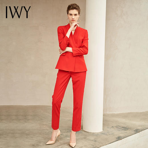 IWY/红色长袖西装长裤套装203040C1+P1 商品图2