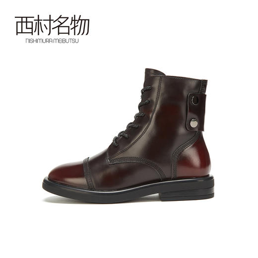 西村名物2020冬季新品平底牛皮革马丁靴净版潮流高街短靴T20DS41441 商品图1