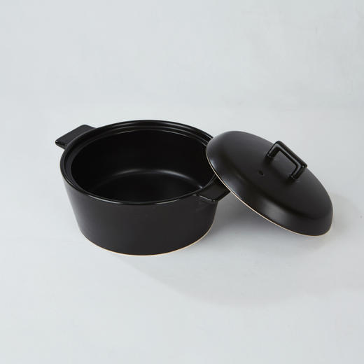 [现代住宅] 新款 万用料理锅 汤锅 粘土耐热锅 20 x 12cm  黑色JPY带授权招加盟代理 商品图2