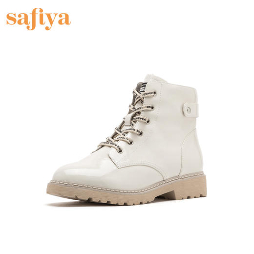 safiya索菲娅秋冬漆面纽扣时尚马丁靴短靴女SF94116017 商品图0