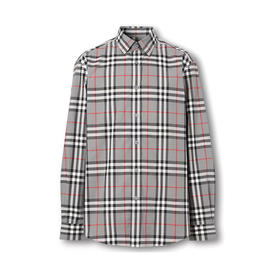 BURBERRY 巴宝莉 男士格纹棉府绸长袖衬衫 格子 8028886 A4706