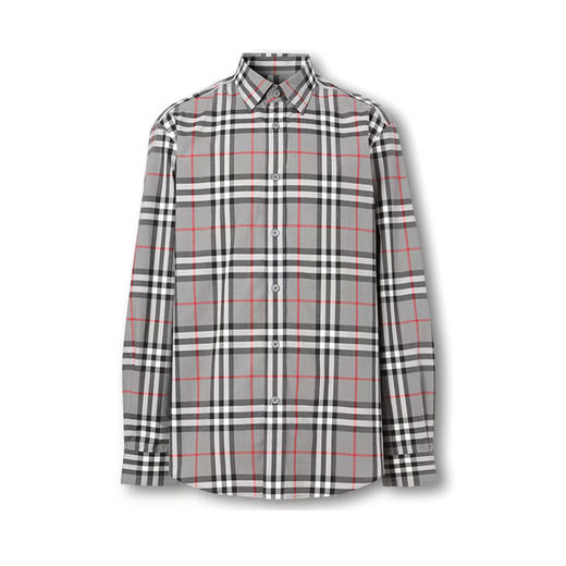 BURBERRY 巴宝莉 男士格纹棉府绸长袖衬衫 格子 8028886 A4706 商品图0