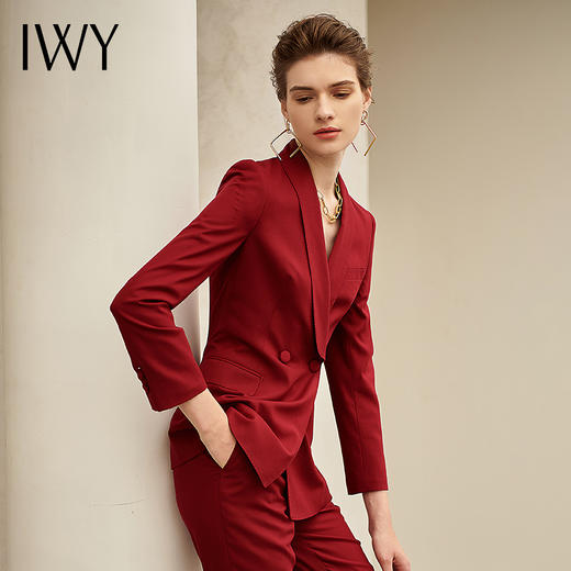 IWY/红色长袖西装九分裤套装203117C1+P1 商品图2