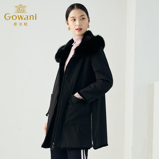 乔万尼秋冬商务雅致风重磅狐狸毛保暖抗寒尼克服派克服ES4N399 商品图2