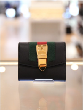 奥莱Gucci Sylvie女士皮革钱包（476081 CWLSG 1060）JPY带授权招加盟代理