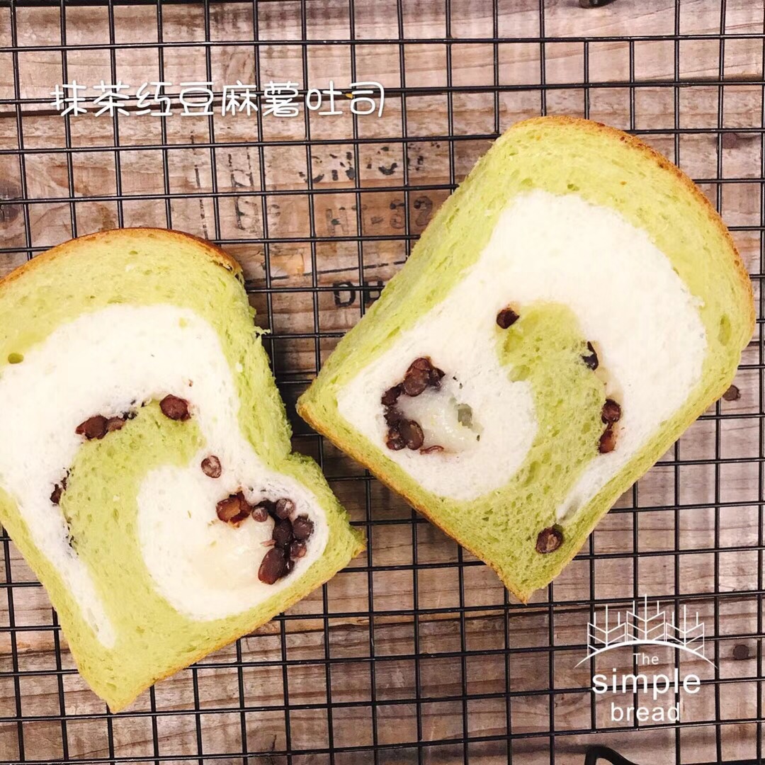 抹茶红豆麻薯吐司