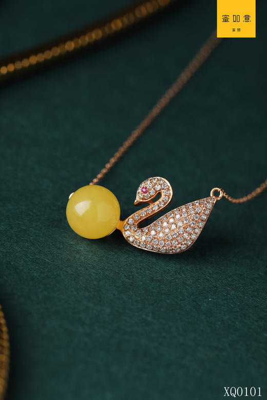 k金镶嵌蜜蜡项链克重22g编码xq0101