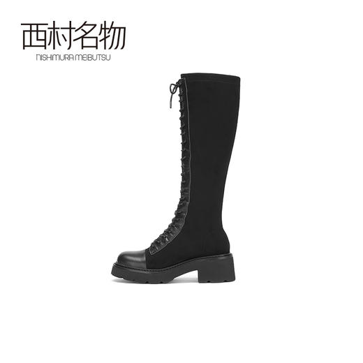 西村名物2020冬季新款女靴牛皮潮流系带长筒马丁靴T20DQ41211 商品图1
