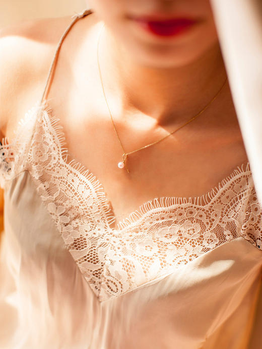 &符号18k黄金单颗女淡水珍珠吊坠项链礼物叠戴感满天星情人节礼物 商品图3