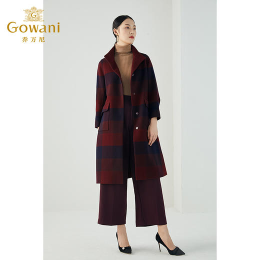 【绵羊毛】乔万尼新品绵羊毛复古立领简洁大方设计感羊毛呢大衣冬季ES4A321 商品图1