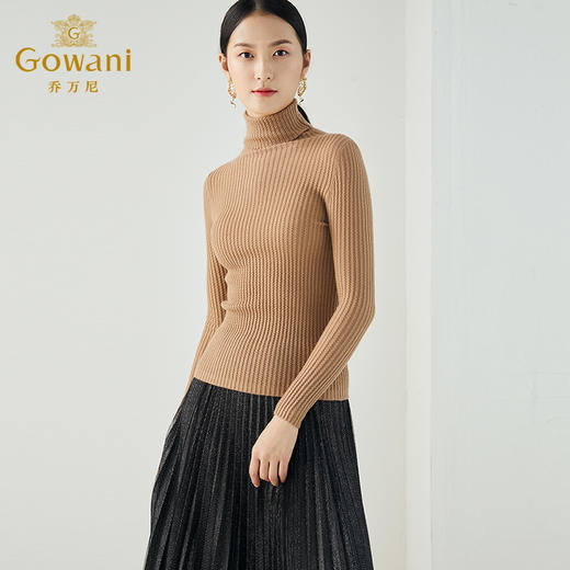 【山羊绒】乔万尼冬季简约大气山羊绒毛衣修身打底高领羊毛衫ES4M438 商品图2