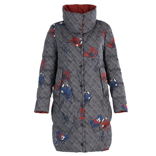 乔万尼双面印花柔美知性设计感舒适保暖抗寒白鸭绒羽绒服ES4T371 商品图4