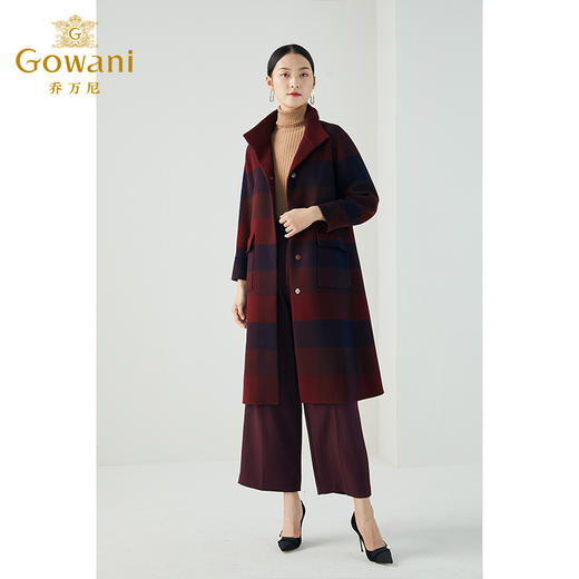 【绵羊毛】乔万尼新品绵羊毛复古立领简洁大方设计感羊毛呢大衣冬季ES4A321 商品图2