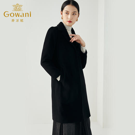 【绵羊毛】【两色可选】乔万尼秋冬时尚翻领上午休闲设计澳毛绒抗寒保暖优雅大衣ES4A410 商品图2