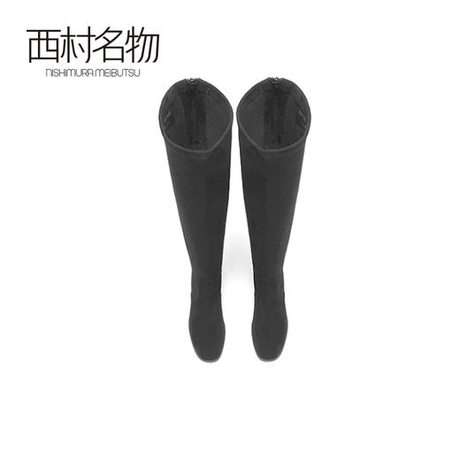 西村名物2020冬季新款长筒靴中跟牛皮革粗跟时尚靴子女T20DI40261 商品图3