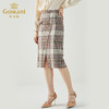 乔万尼秋冬100羊毛保暖显瘦英伦格纹精致干练直筒半身裙ES4D431 商品缩略图2